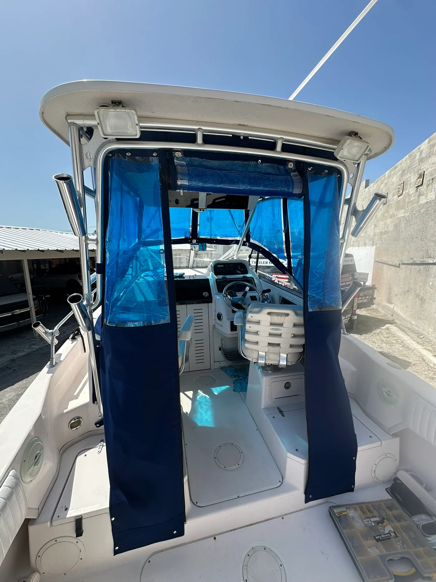 Custom custom boat cover and canvas by GVO Classic Upholstery in North Port, FL